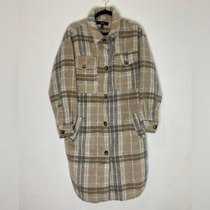 Forever 21 Long Plaid Jacket